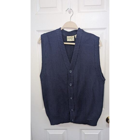 Reebok Men's Golf Sweater Vest With Buttons Navy Blue Comfy‎ Classy Party wear - Picture 1 of 5